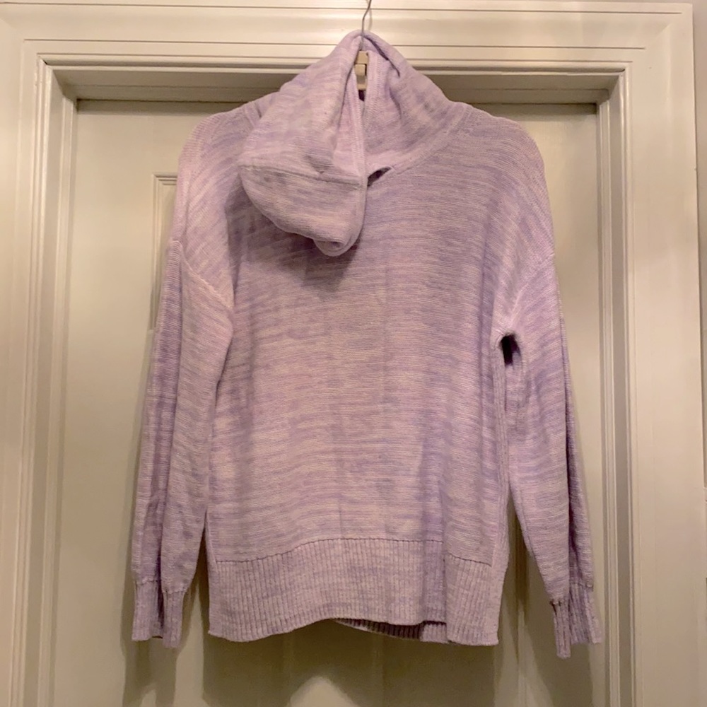 Purple Heathered Hoodie Sweater